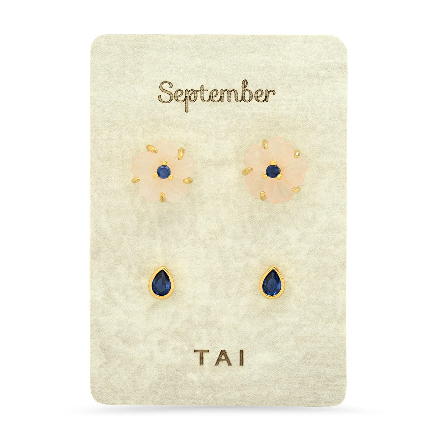TAI JEWELRY | Rose Quartz Birthstone Earring Set | Earrings |
