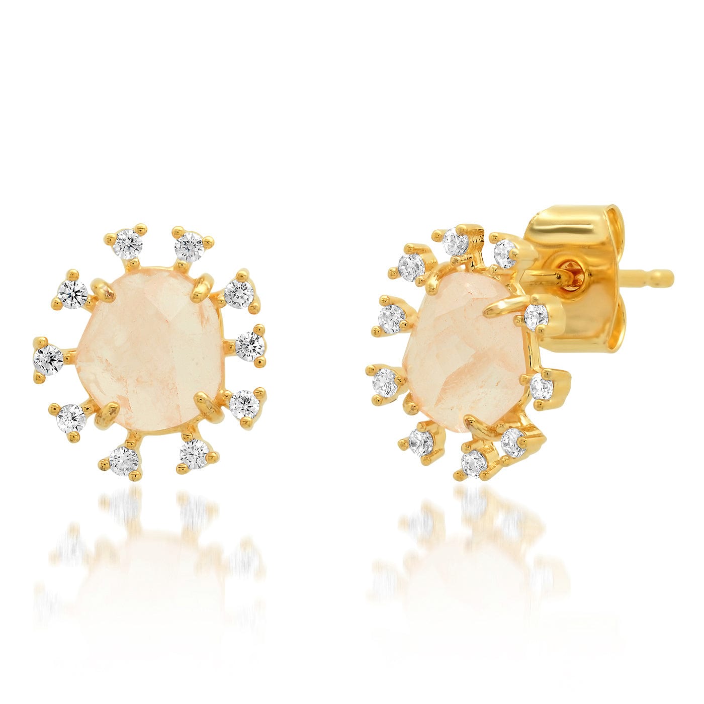 TAI JEWELRY | Rough Cut Rock Crystal Starburst Studs | Earrings |