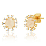 TAI JEWELRY | Rough Cut Rock Crystal Starburst Studs | Earrings |