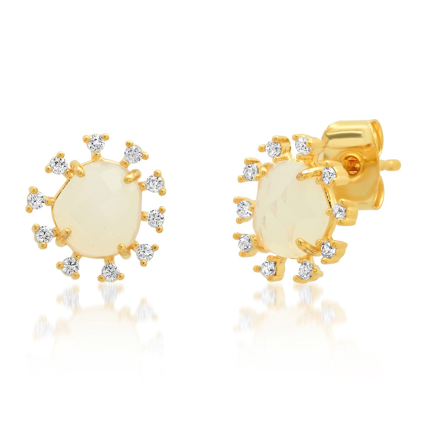 TAI JEWELRY | Rough Cut Rock Crystal Starburst Studs | Earrings |