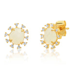 TAI JEWELRY | Rough Cut Rock Crystal Starburst Studs | Earrings |
