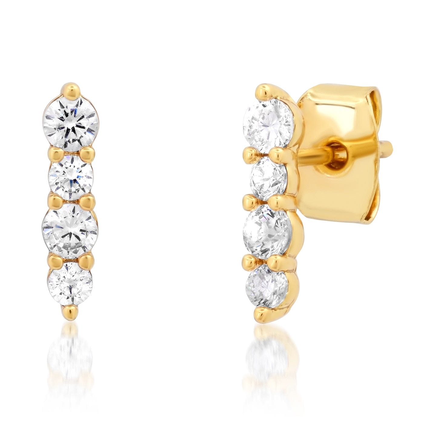 TAI JEWELRY Earrings Round CZ Stick Studs