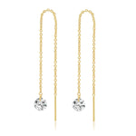 TAI JEWELRY Earrings Round Cz Threader Drop Earrings