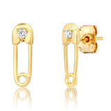 TAI JEWELRY | Safety Pin Cz Earrings | Earrings |