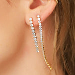 TAI JEWELRY Earrings Short Linear CZ Earrings