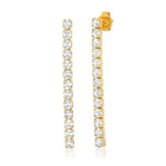 TAI JEWELRY Earrings Gold Vermeil Short Linear CZ Earrings
