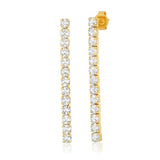 TAI JEWELRY Earrings Gold Vermeil Short Linear CZ Earrings