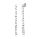 TAI JEWELRY Earrings Sterling Silver Short Linear CZ Earrings