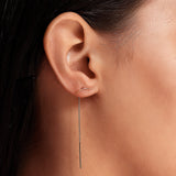 TAI JEWELRY Earrings Simple Curved Bar Threader Earrings