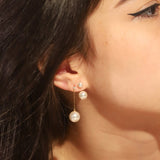 TAI JEWELRY Earrings Simple Pearl Ear Jacket