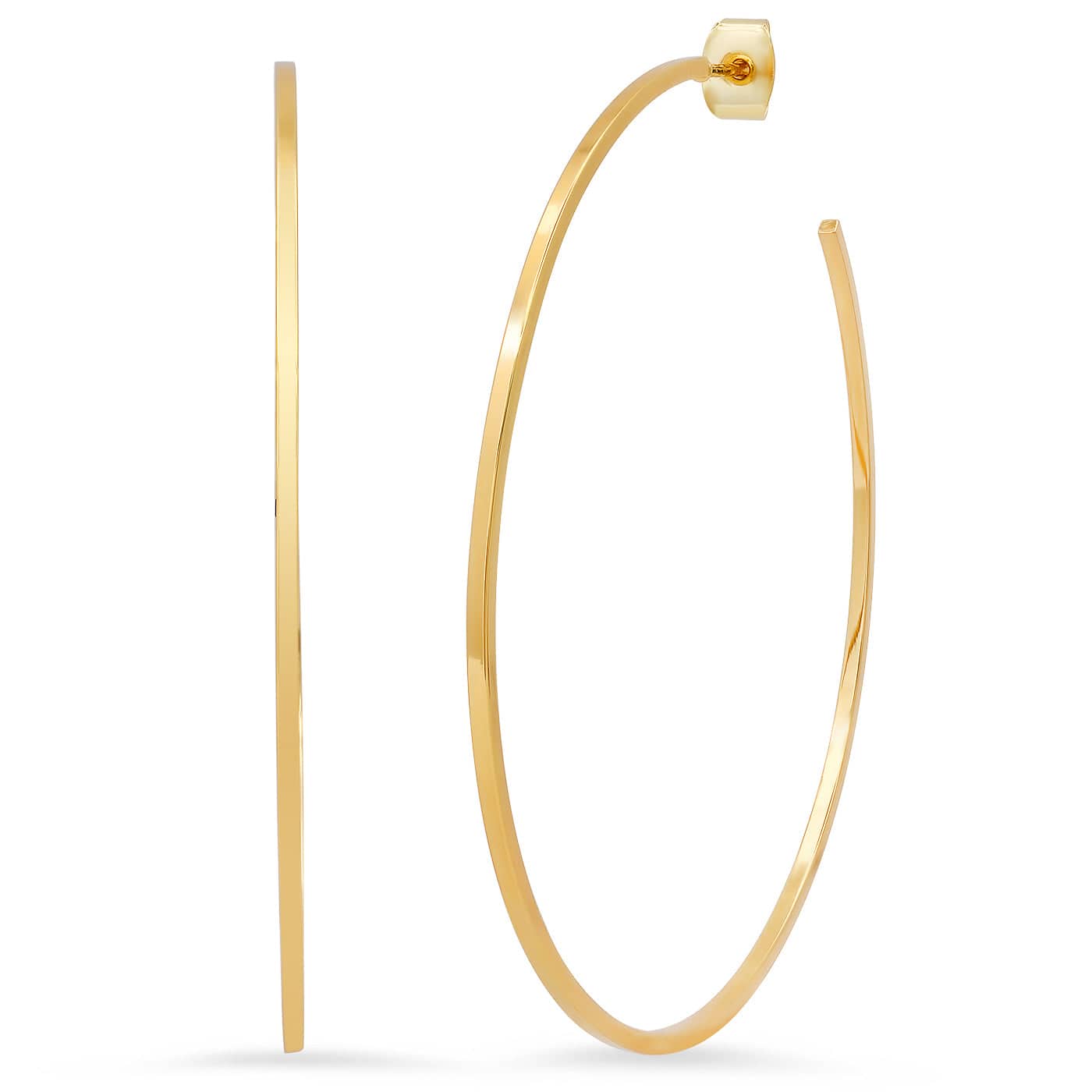 TAI JEWELRY Earrings Sleek Extra Extra Large Gold Hoops