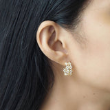 TAI JEWELRY | Vintage Leaf CZ Hoops | Earrings |