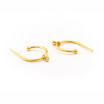 TAI JEWELRY Earrings Gold Small Hook Earring With Cz Charm