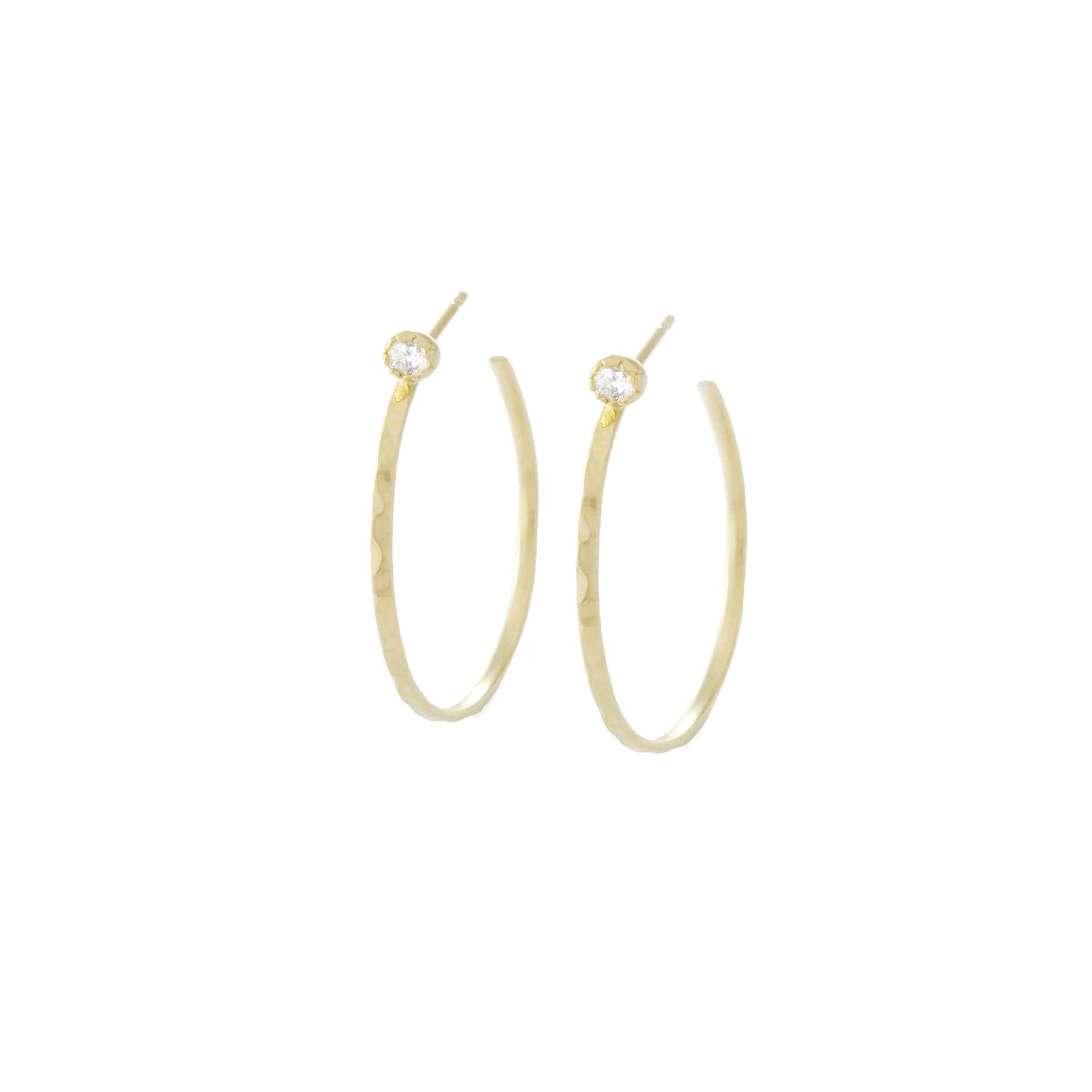 TAI JEWELRY Earrings GOLD / CLEAR Small Hoop Earrings With Stud