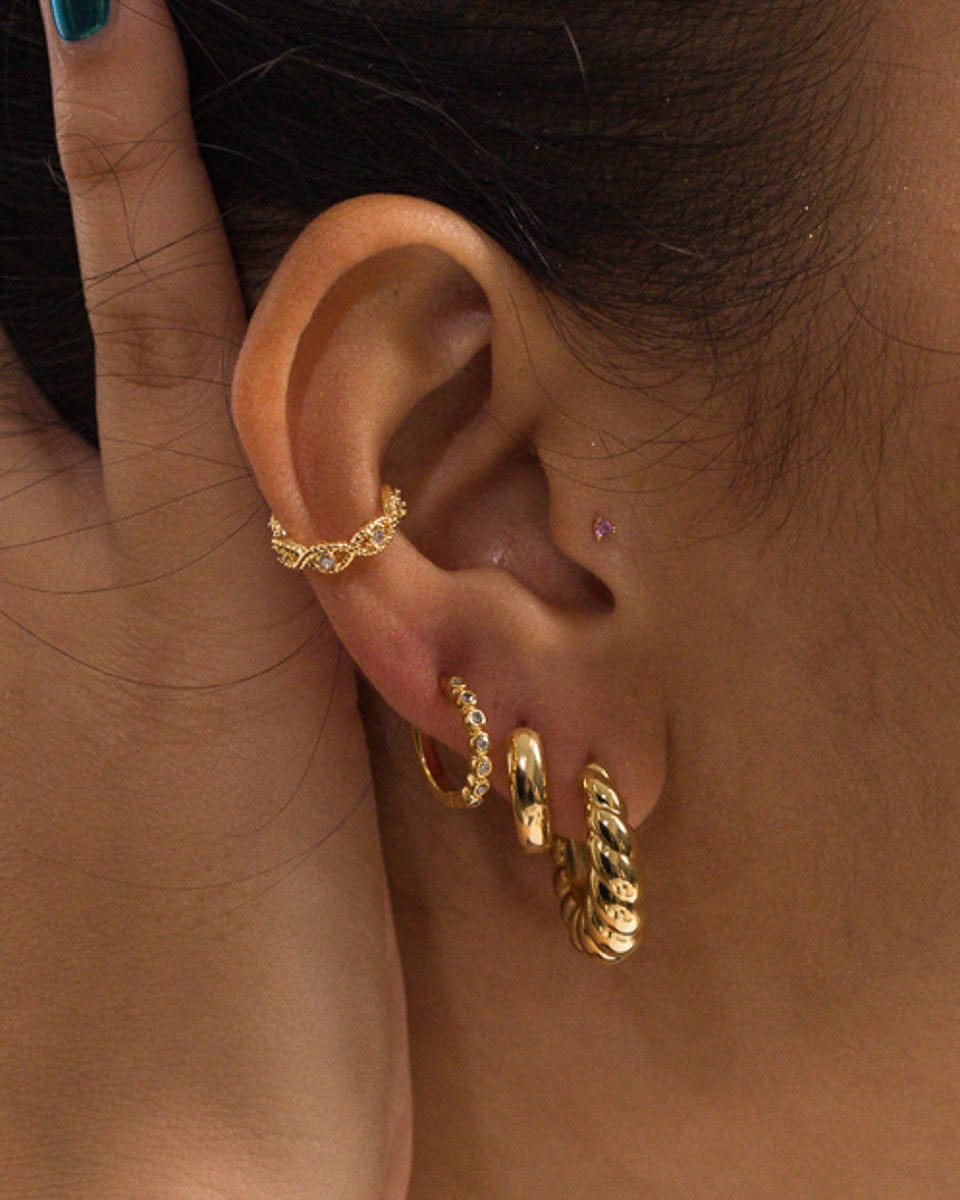 TAI JEWELRY | Small Huggies With Round CZ Accents | Earrings |