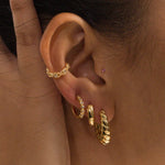 TAI JEWELRY | Small Huggies With Round CZ Accents | Earrings |