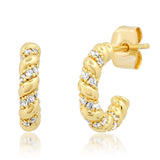 TAI JEWELRY Earrings Small Pave CZ Twist Hoops