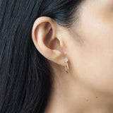 TAI JEWELRY Earrings Small Thin Gold Hoops With CZ Accent