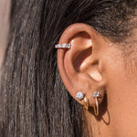 TAI JEWELRY | Small Gold Hoops with CZ Accent | 13mm | Earrings |