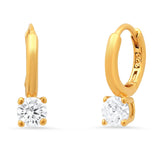 TAI JEWELRY | Solitaire Huggie Earrings | Earrings |