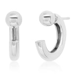 TAI JEWELRY Earrings Silver Sphere Huggie Jacket