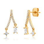 TAI JEWELRY Earrings Split Linear Pave Cz Earring