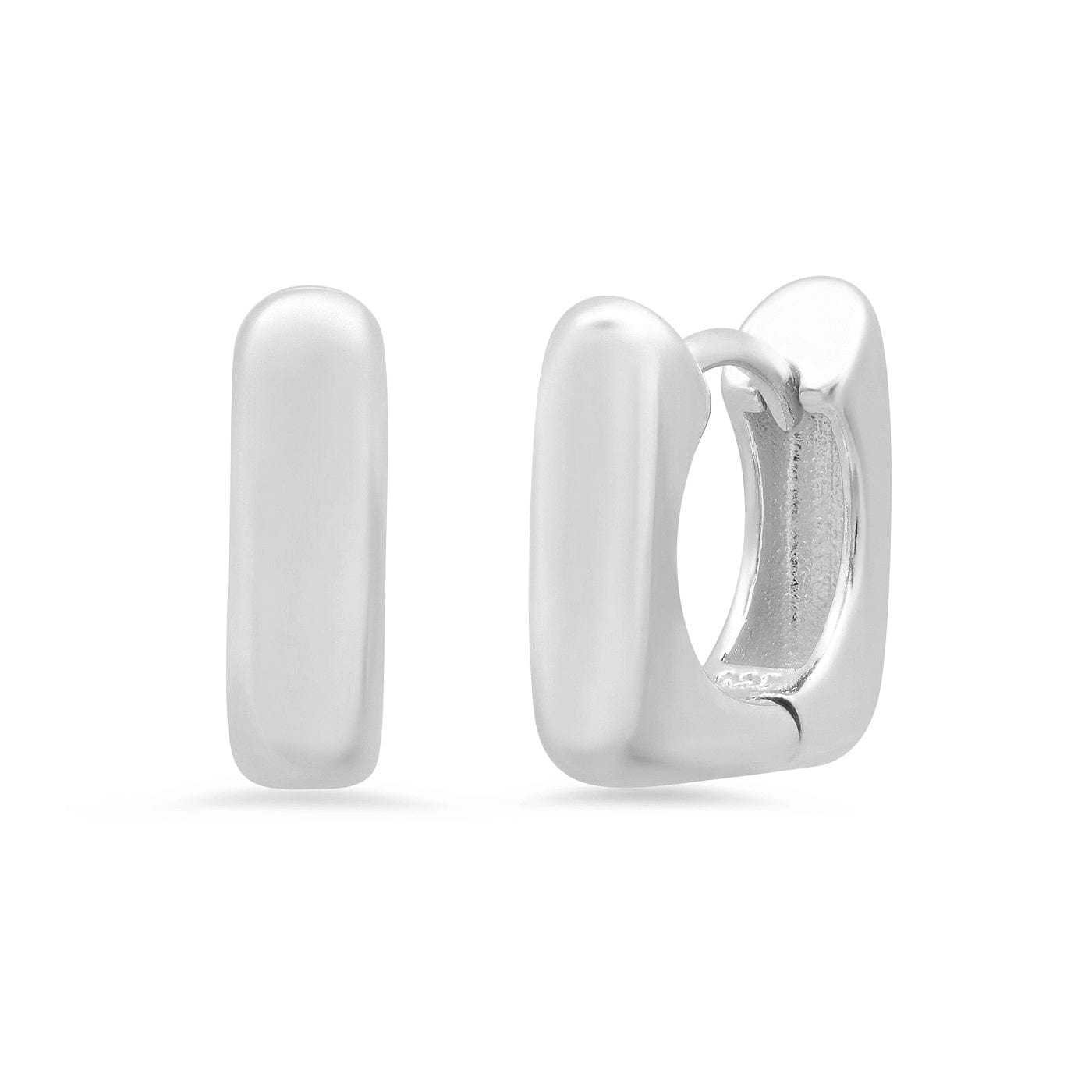 TAI JEWELRY Earrings Silver Square Huggie