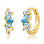 TAI JEWELRY Earrings Sky Stacked Baguette Huggies