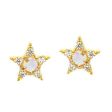 TAI JEWELRY Earrings Star Studs With Opal Center