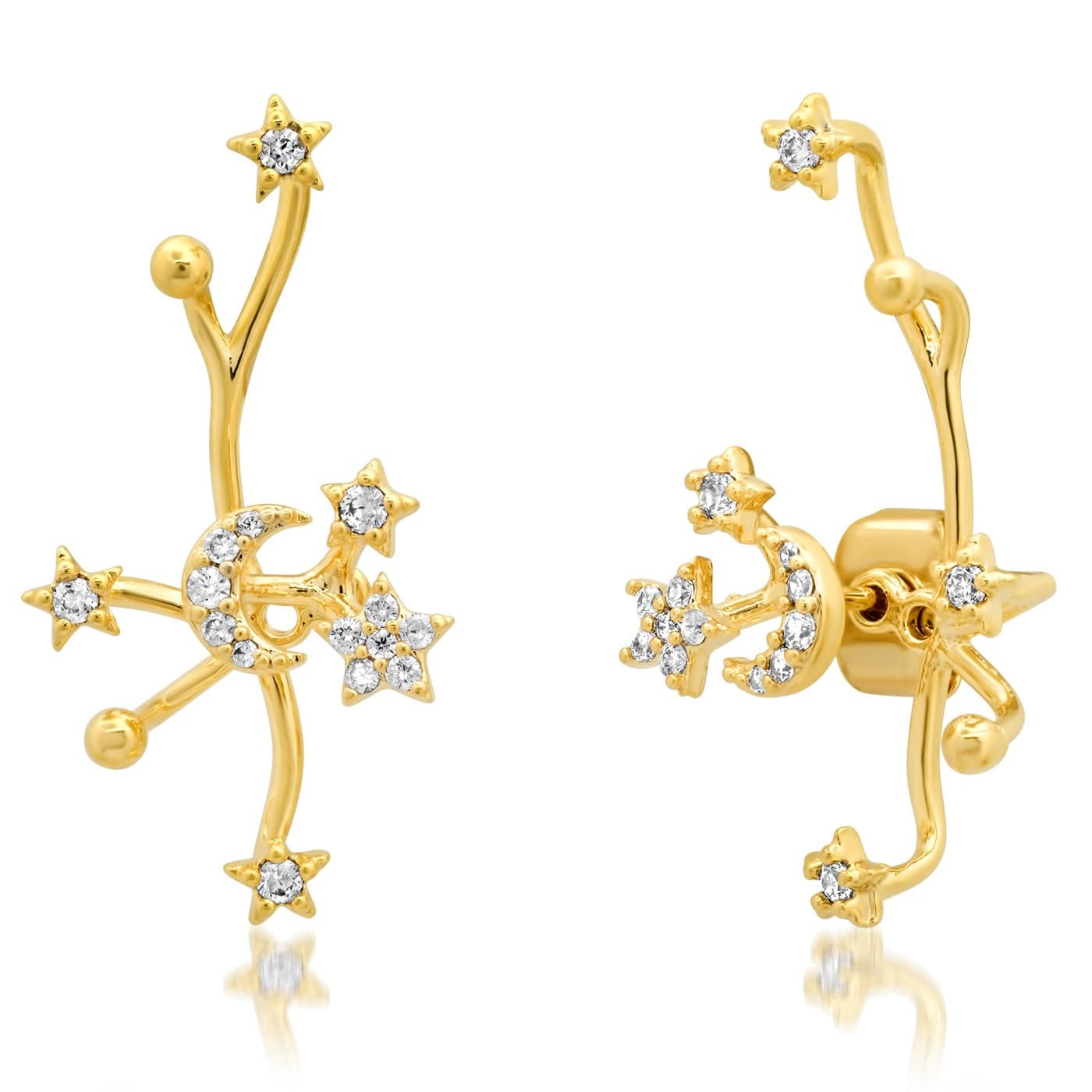 TAI JEWELRY Earrings Stars And Crescent Moon Ear Jacket