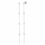 TAI JEWELRY Earrings Sterling Silver Linear Dangle Earring With Fresh Water Pearl Stations