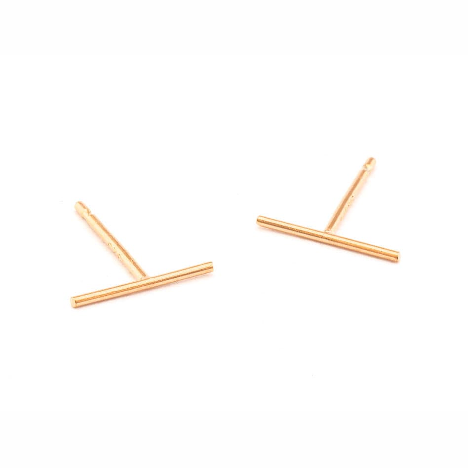 TAI JEWELRY Earrings ROSE GOLD Stick Stud