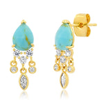 TAI JEWELRY Earrings TURQUOISE Stone Drop Chandelier Earrings