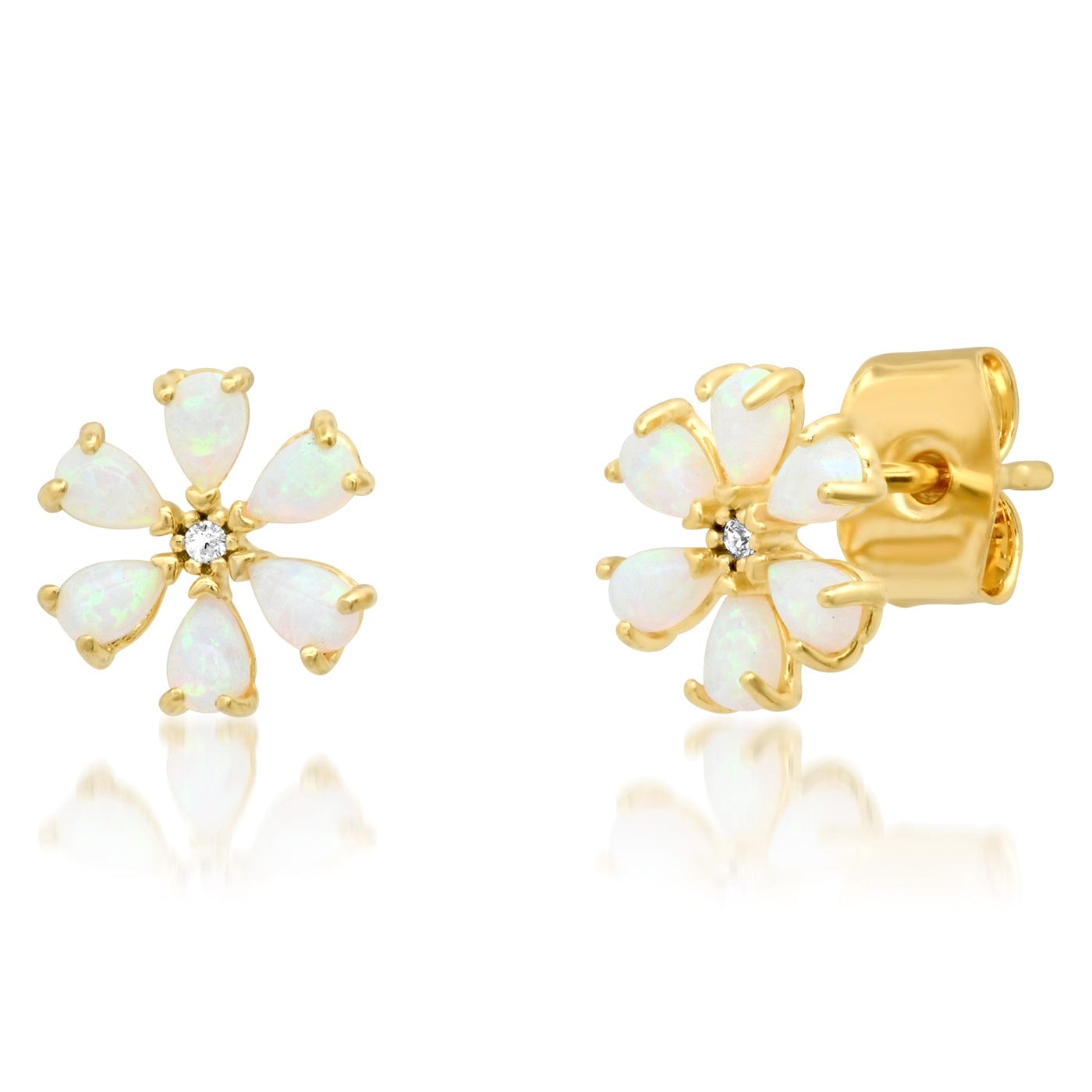 TAI JEWELRY | Stone Petal Flower Post | Earrings |