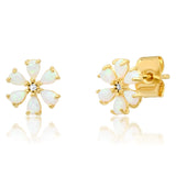 TAI JEWELRY | Stone Petal Flower Post | Earrings |