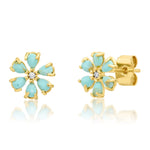 TAI JEWELRY | Stone Petal Flower Post | Earrings |