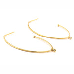 TAI JEWELRY | Tear Shaped Hoop Earrings With Small Cz Charm | Earrings |