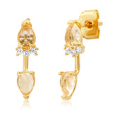 TAI JEWELRY Earrings Gold Teardrop Ear Jacket