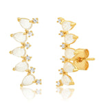 TAI JEWELRY | Teardrop Stone & Cz Crawler Earrings | Earrings |