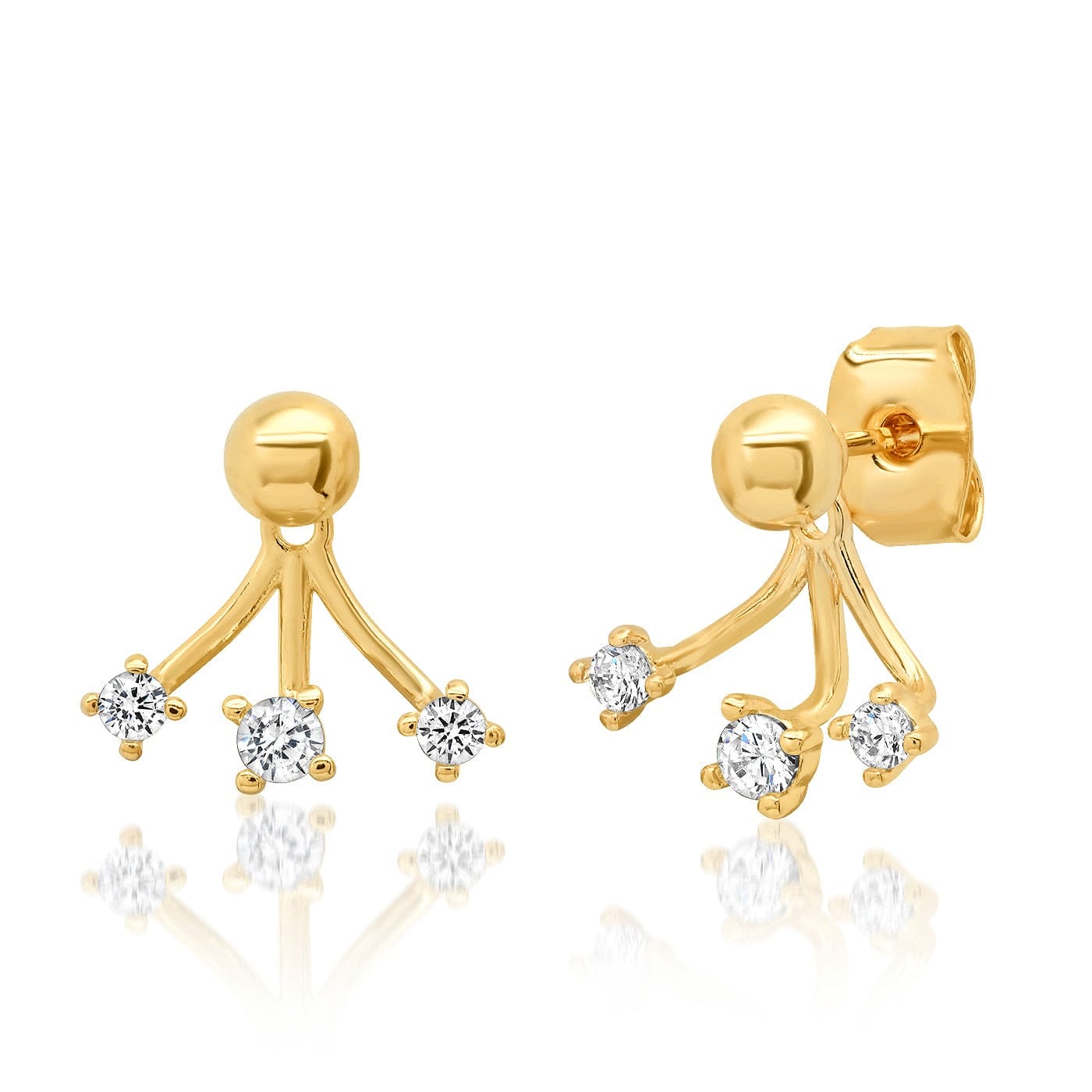 TAI JEWELRY Earrings Three Cz Ear Jacket