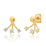 TAI JEWELRY Earrings Three Cz Ear Jacket