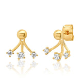 TAI JEWELRY Earrings Three Cz Ear Jacket