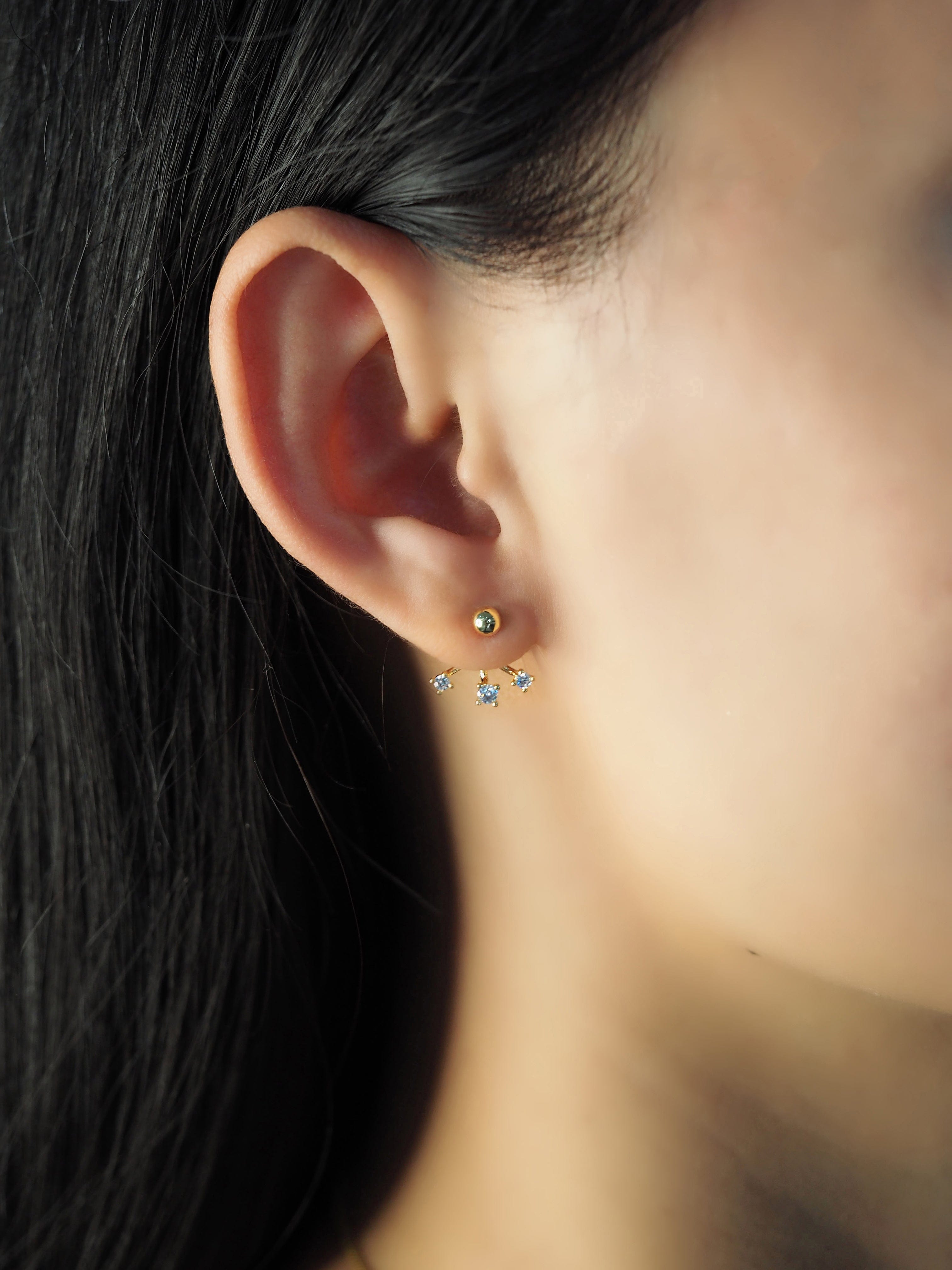 TAI JEWELRY Earrings Three Cz Ear Jacket
