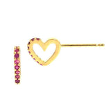TAI JEWELRY Earrings Three Dimensional Heart Studs