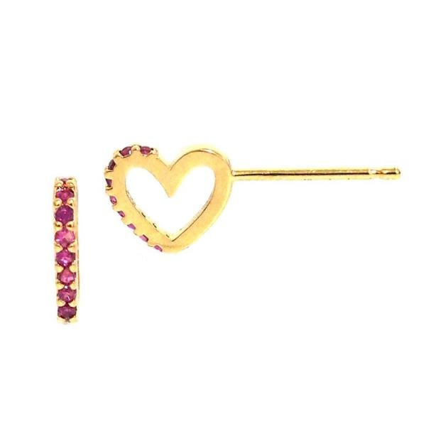 TAI JEWELRY Earrings Three Dimensional Heart Studs