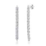 TAI JEWELRY Earrings Three Row Marquis CZ Linear Earrings