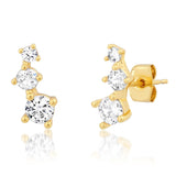 TAI JEWELRY | Three Stone CZ Crawler | Earrings |