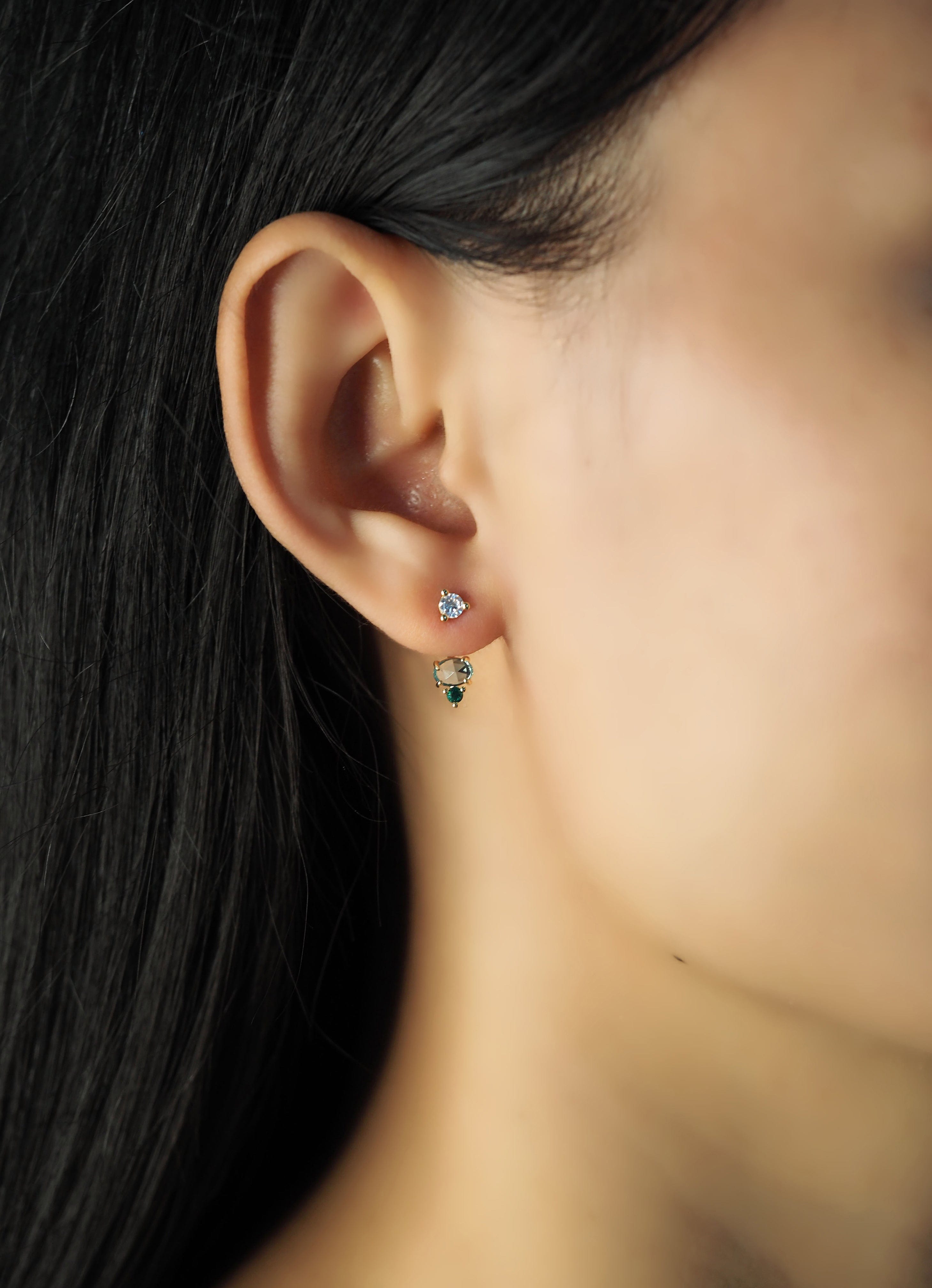 TAI JEWELRY Earrings Three Stone Ear Jacket