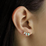 TAI JEWELRY Earrings Three Stone Opal Climber