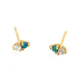 TAI JEWELRY Earrings Tiny Green Glass & Cz Stud